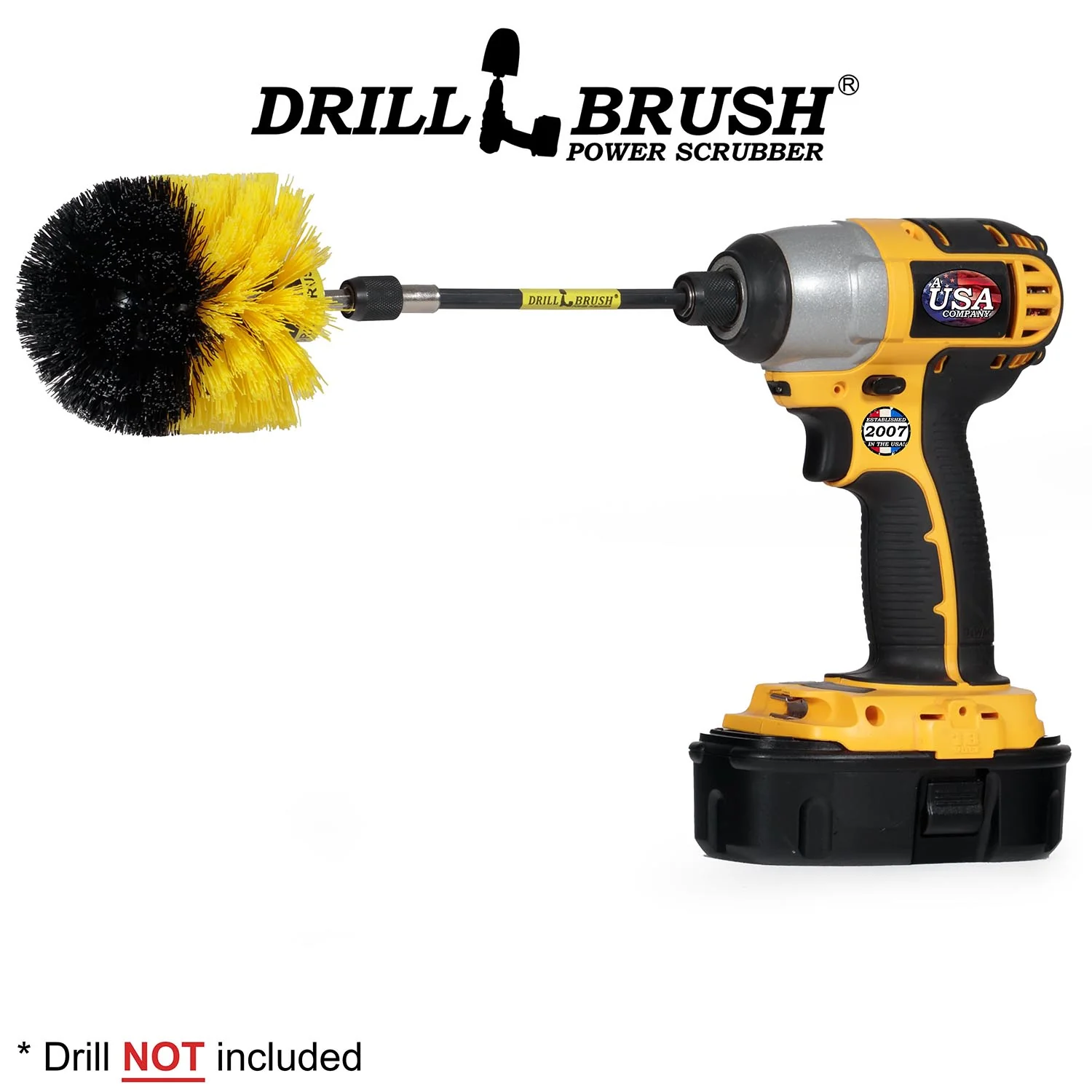 Original Black Brush & 5in Ext. - Medium Stiff - Bathroom Taps & Drains | O-S-Y-5X-QC-DB - Image 2