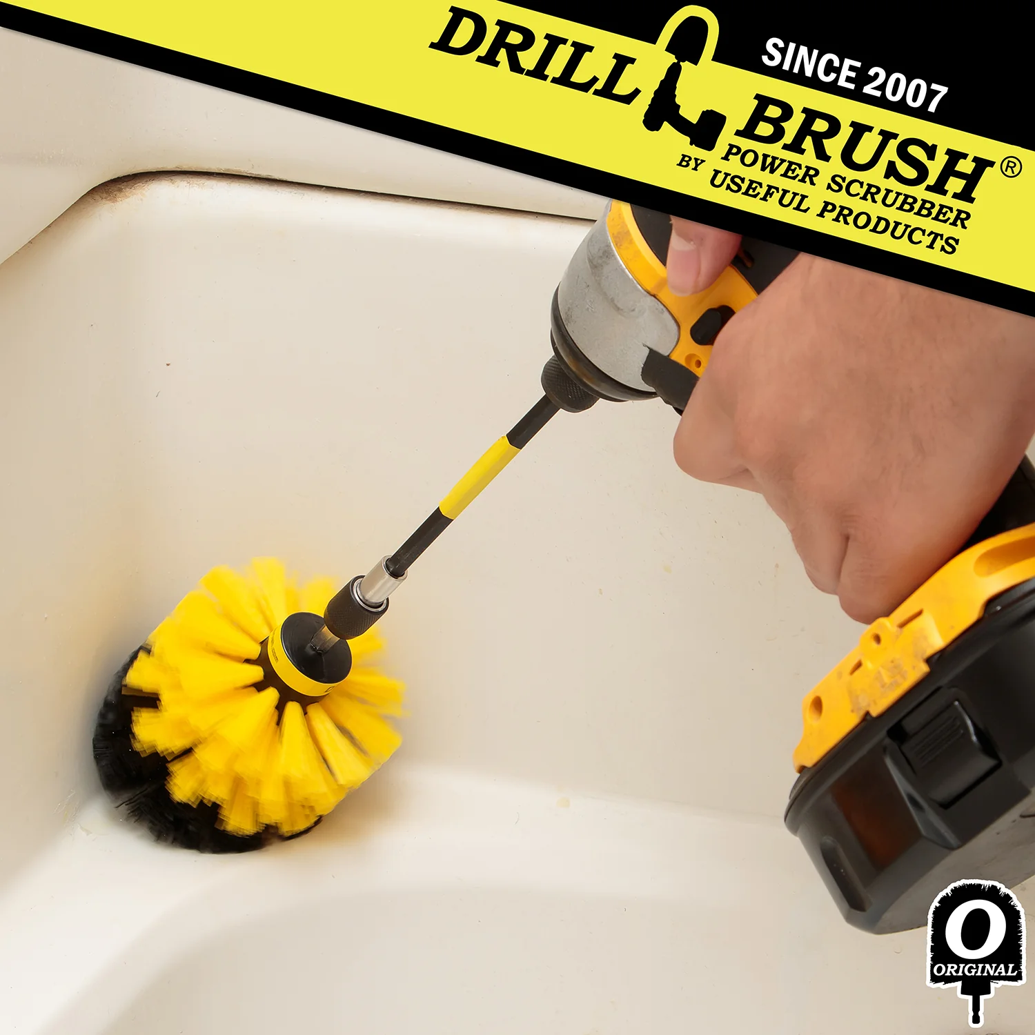 Original Black Brush & 5in Ext. - Medium Stiff - Bathroom Taps & Drains | O-S-Y-5X-QC-DB - Image 3