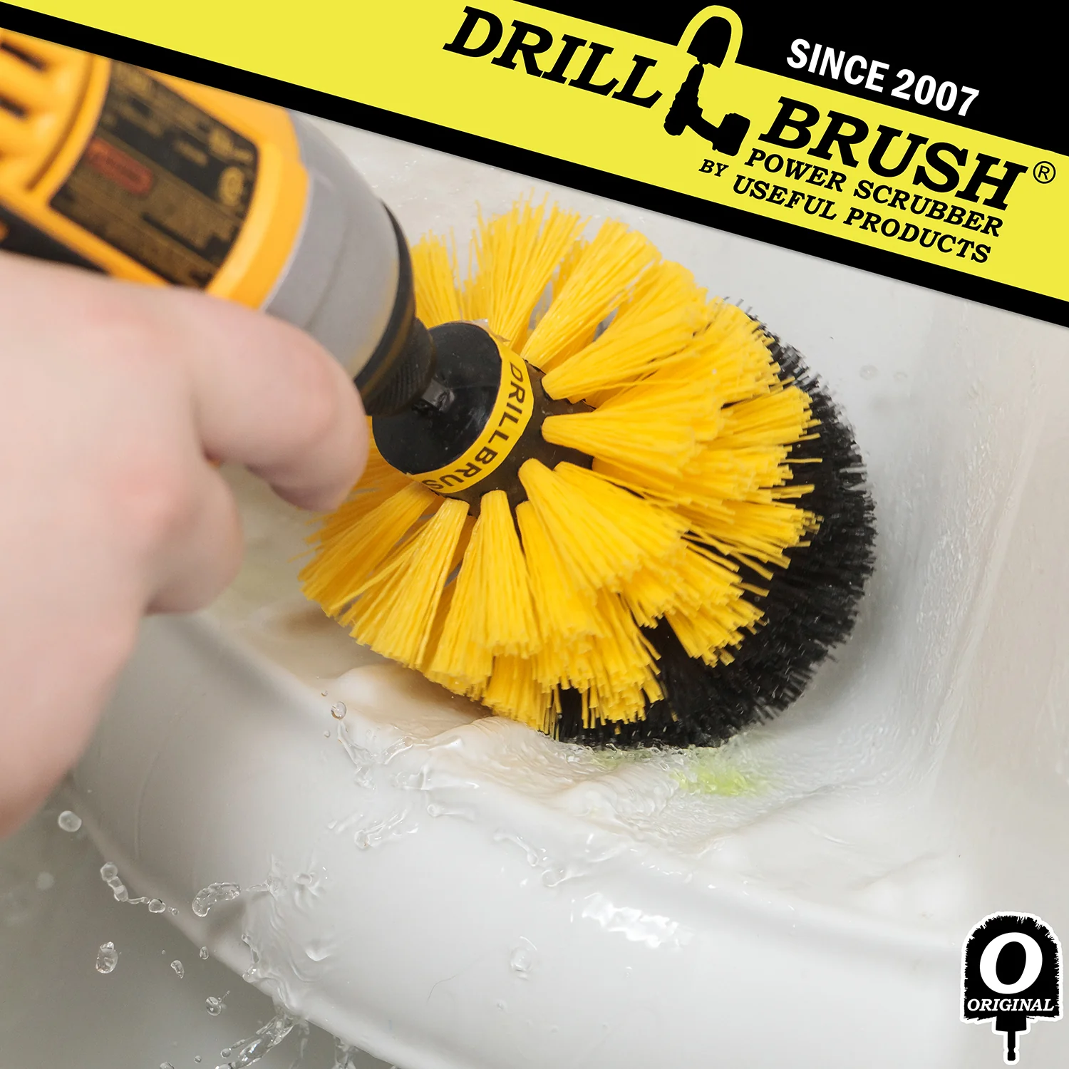 Original Yellow Brush - Medium Stiffness - Bullet Shaped - Bathroom & Shower | O-S-Y-QC-DB - Image 3