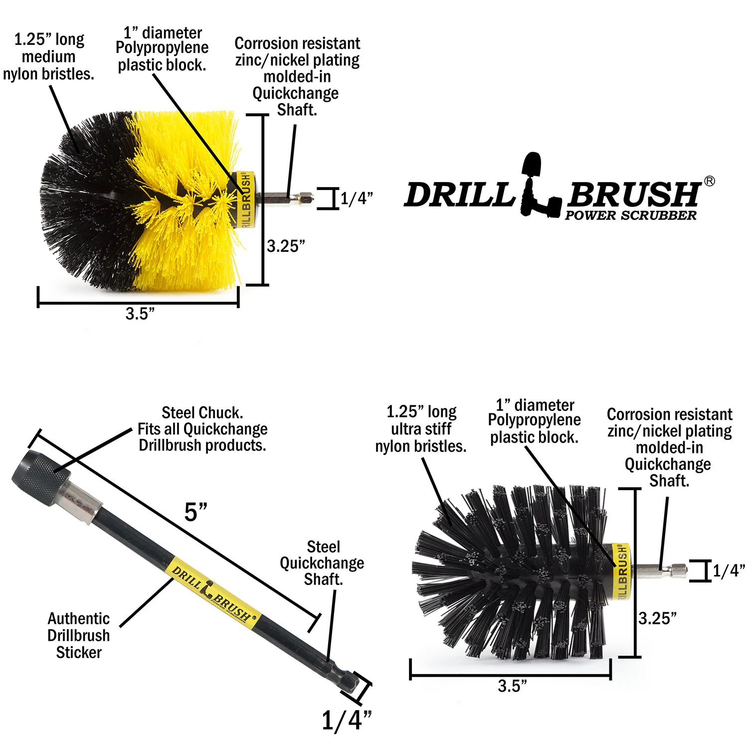 Original 2-piece Kit w/5in Ext. - Medium & Ultra Stiff - Bathroom & Heavy Duty | O-S-YK-5X-QC-DB - Image 4