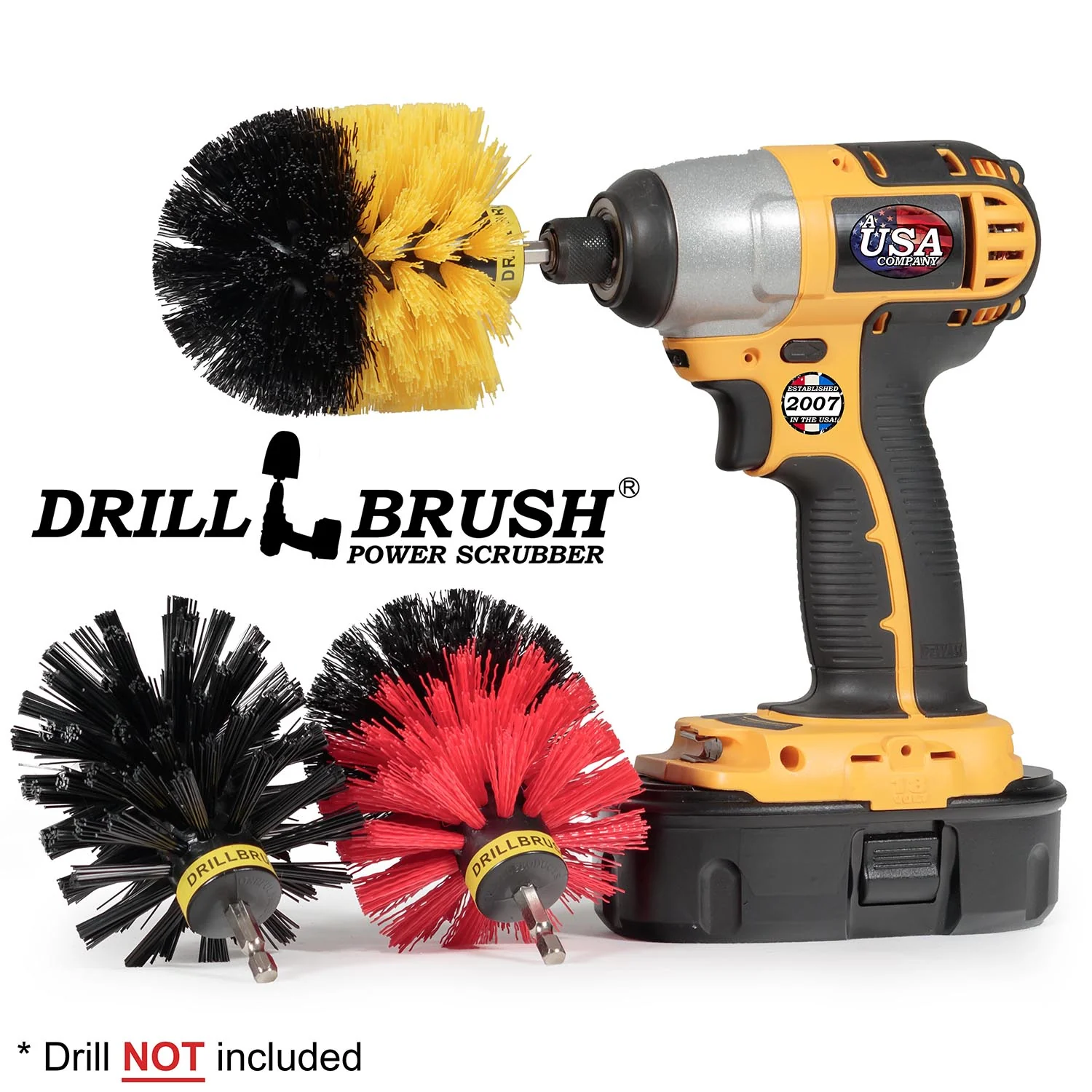 Original Brush 3-Pc. Kit - Medium, Stiff, & Ultra Stiff - Bathroom, Outdoor, & Grill | O-S-YRK-QC-DB - Image 2