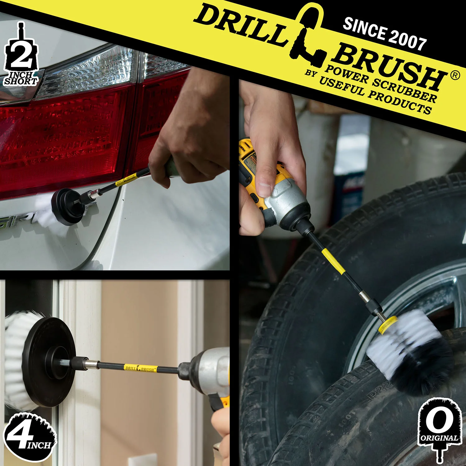 Original, 4in, & 2in White Brushes w/5in Ext. - Soft - Home & Auto | W-S-42O-5X-QC-DB - Image 4