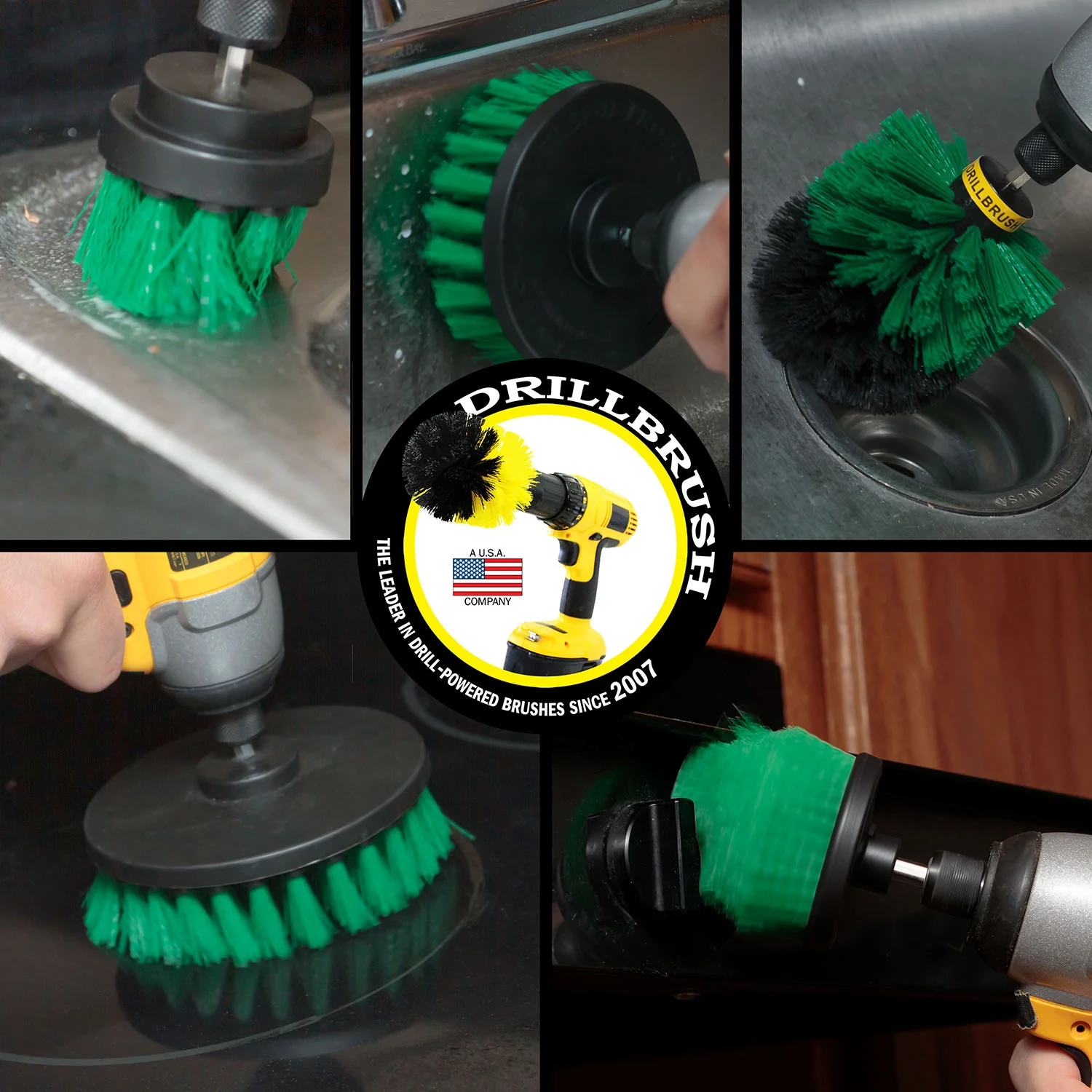 Original, 4in, 5in, 2in Short, and Corner Green Brushes - Medium Stiffness - Kitchen Cleaning | G-S-542CO-QC-DB - Image 4