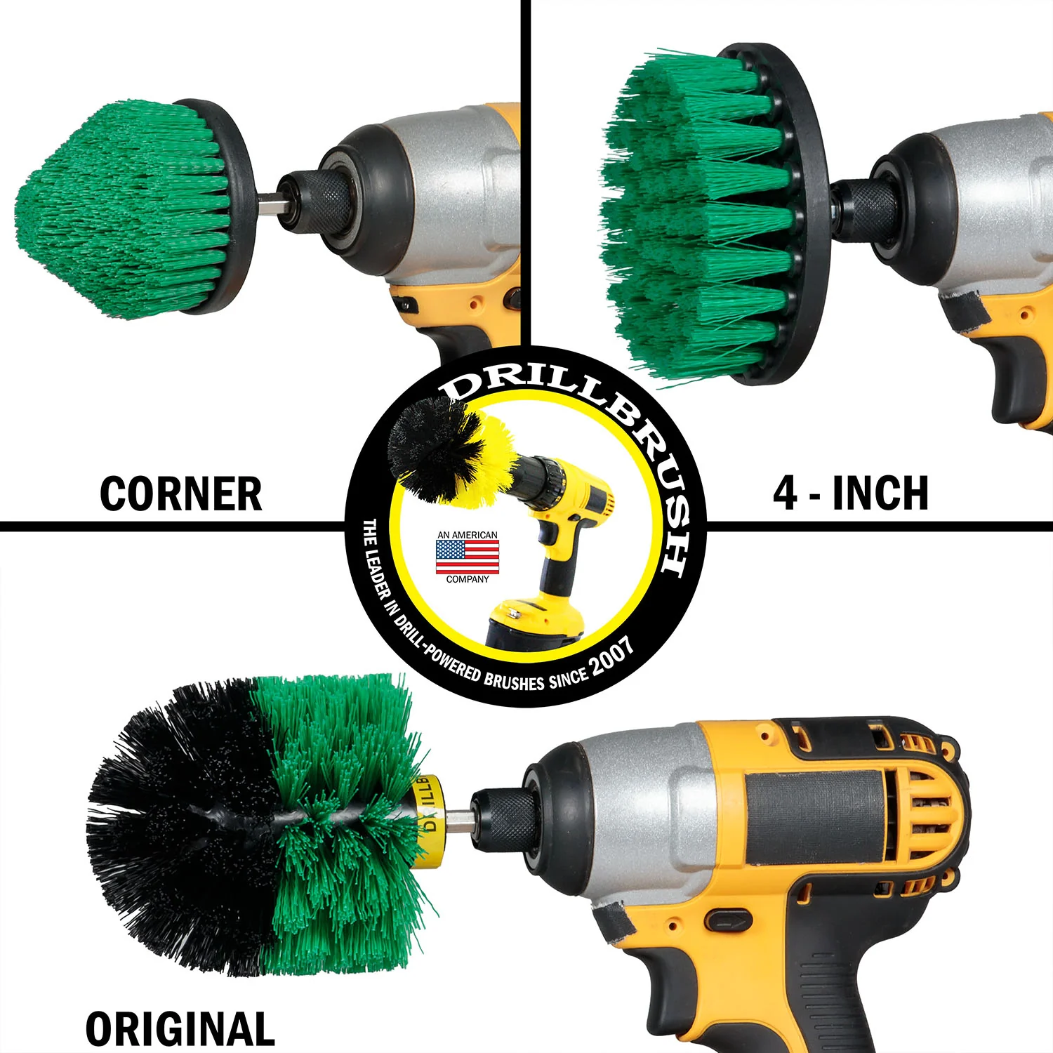 Original, 4in, and Corner Green Brushes - Medium Stiffness - Kitchen Cleaning | G-S-4CO-QC-DB - Image 3