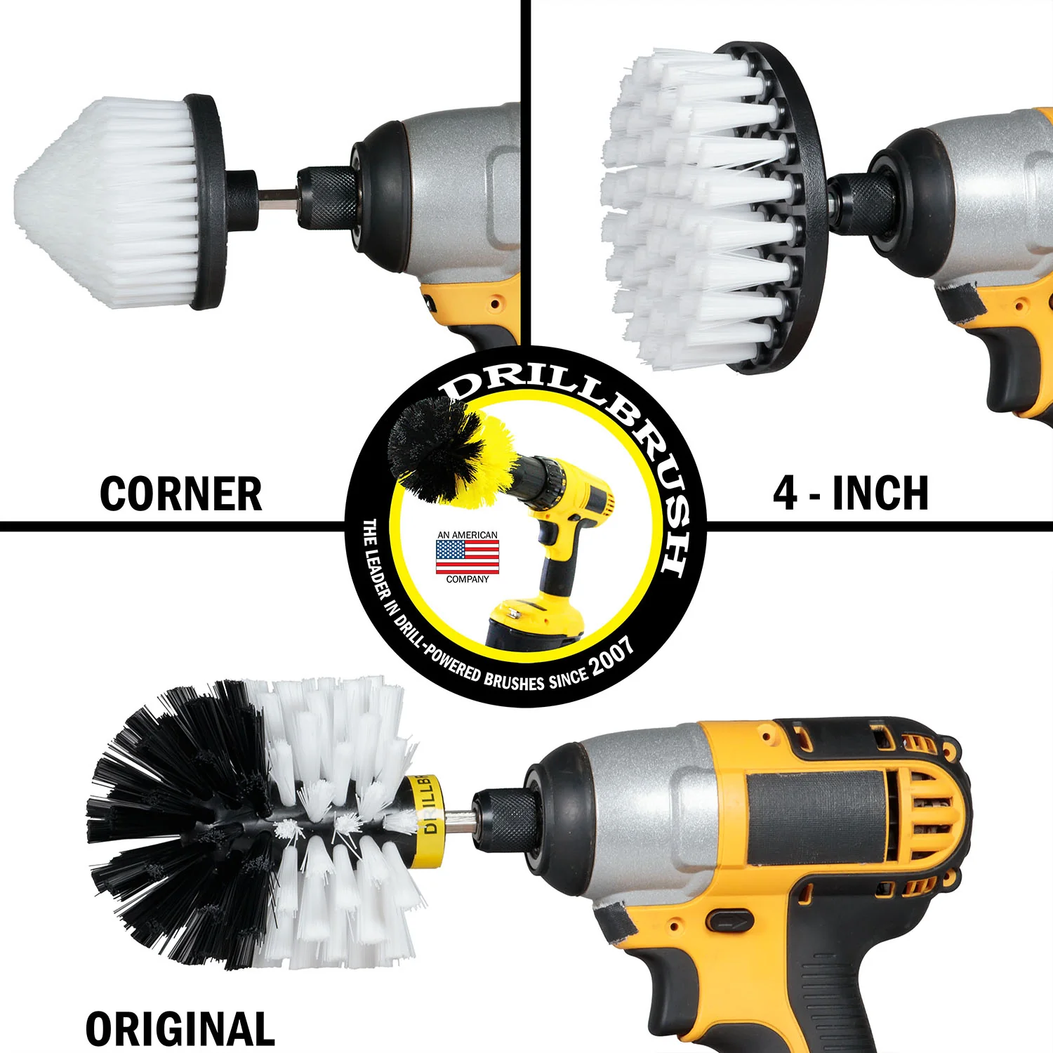 Original, 4in, and Corner White Brushes - Soft Bristles - Home & Auto Cleaning | W-S-4CO-QC-DB - Image 3