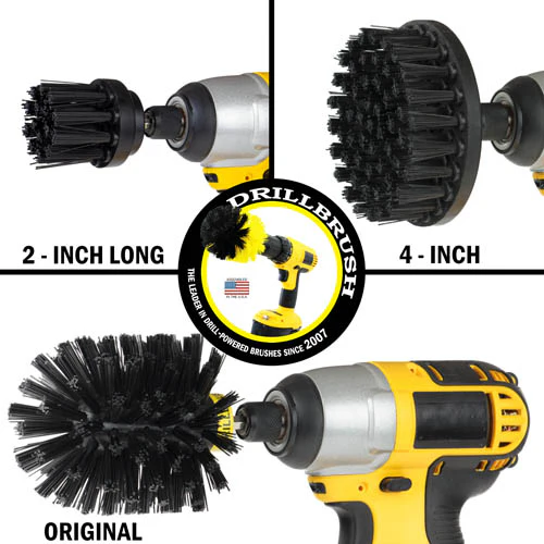 Original, 4in, & 2in-L Black Brushes - Ultra Stiff - Heavy Duty & Grill Cleaning | K-4OS-2L-QC-DB - Image 3