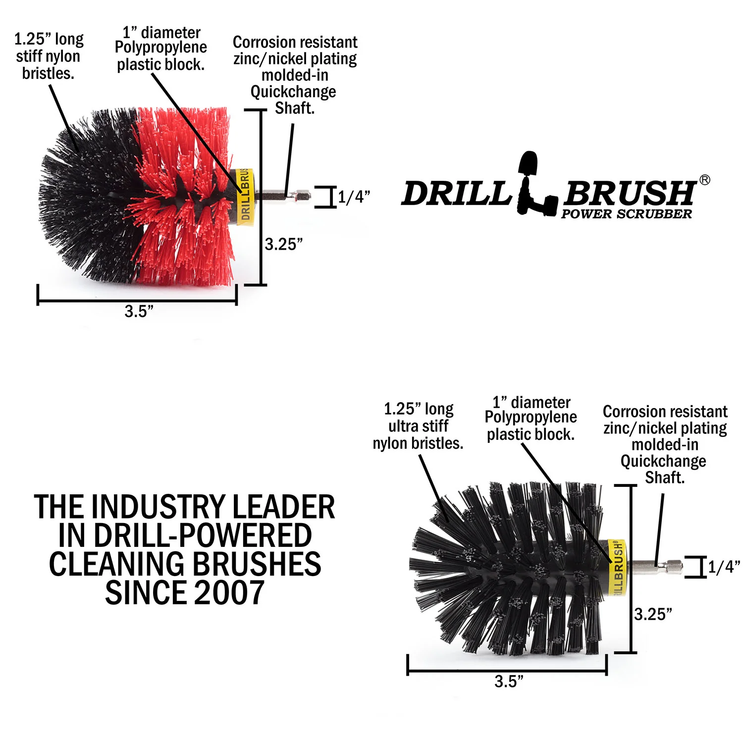 Original Red & Black 2pc. Kit - Stiff & Ultra Stiff - Outdoor & Grill Cleaning | O-S-RK-QC-DB - Image 5