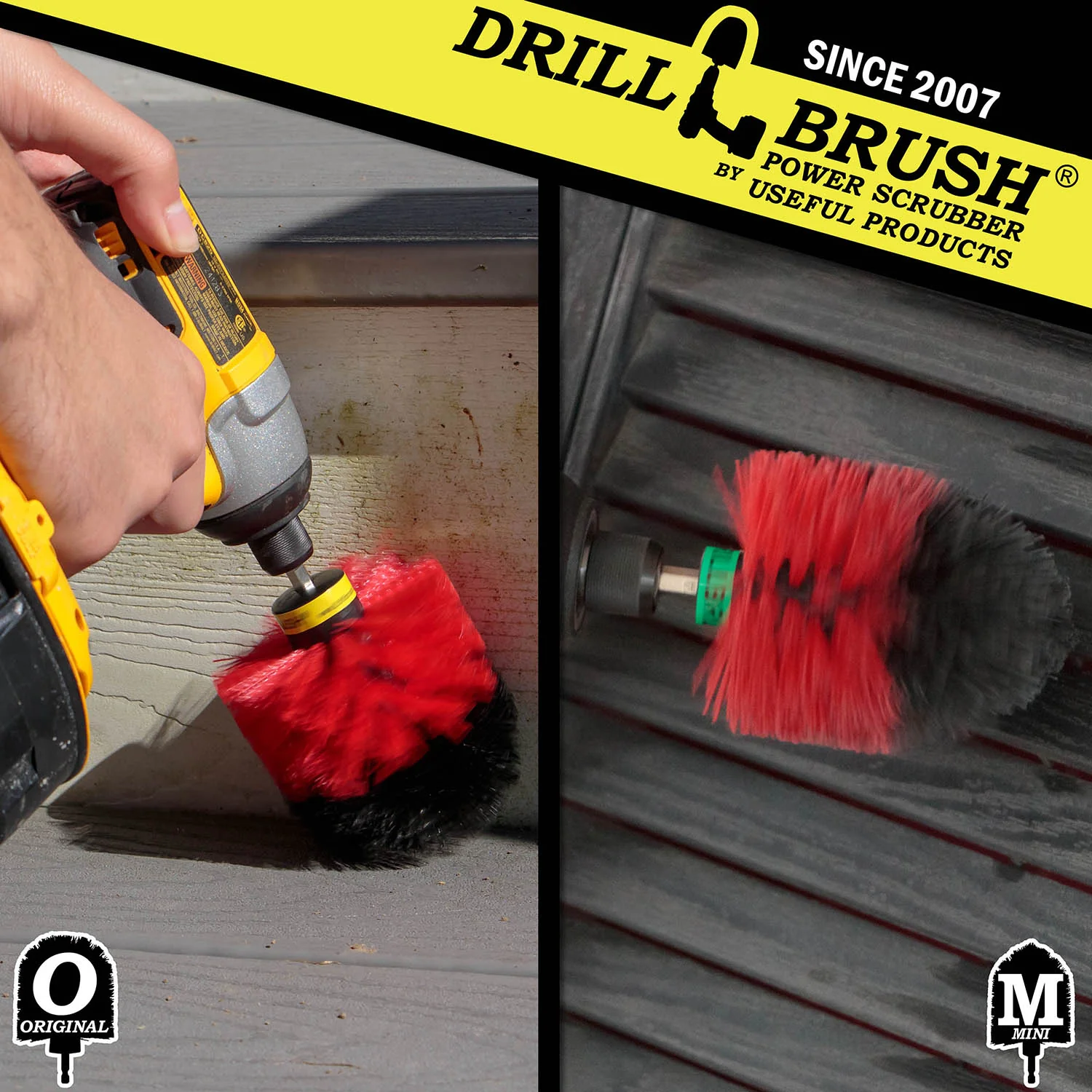 Original & Mini Red Brushes - Red Bristles - Outdoor & Patio Cleaning | R-S-MO-QC-DB - Image 4