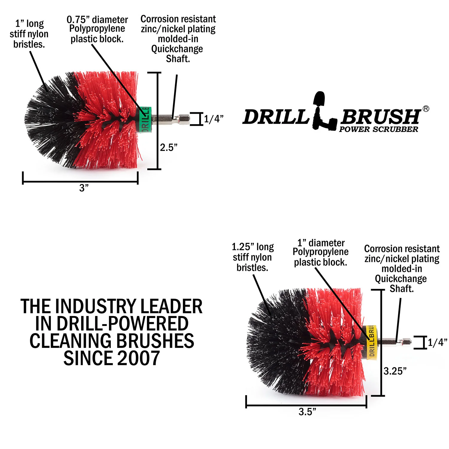 Original & Mini Red Brushes - Red Bristles - Outdoor & Patio Cleaning | R-S-MO-QC-DB - Image 5