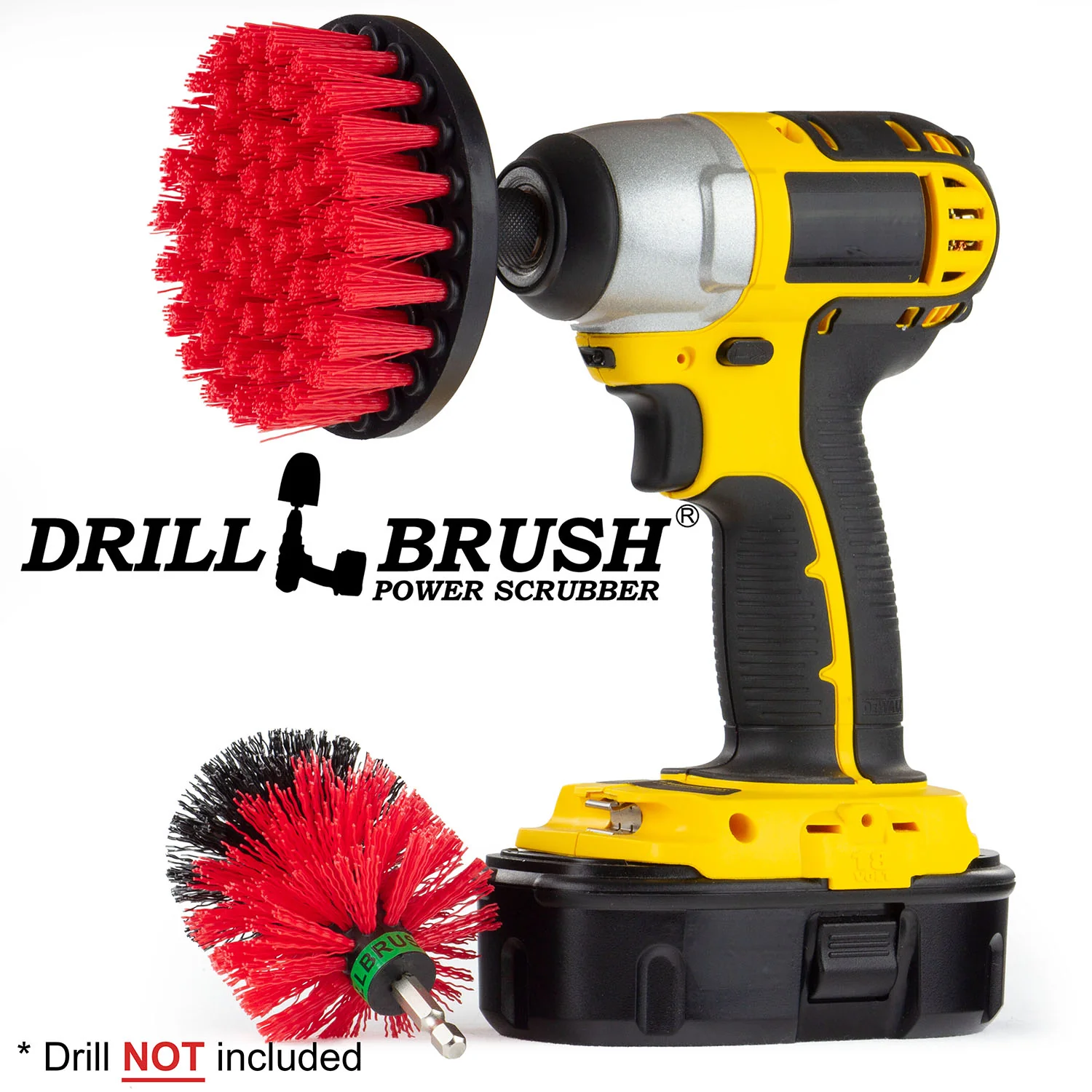 Mini & 4in Red Brushes - Red Bristles - Outdoor & Patio Cleaning | R-S-4M-QC-DB - Image 3