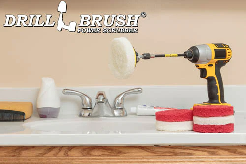 4in Scrubbing Pad Kit w/ 5in Extension - Very Soft & Moderate - Glass & Stainless Steel Cleaning | P4-2WR-4V-5X-QC-DB - Image 6