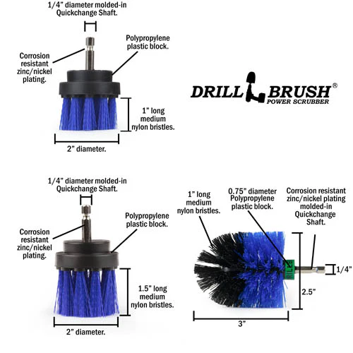 Ultimate Blue Brush Kit - Medium Bristles - Marine & Pool Cleaning | B-542OMS-2L-QC-DB - Image 5