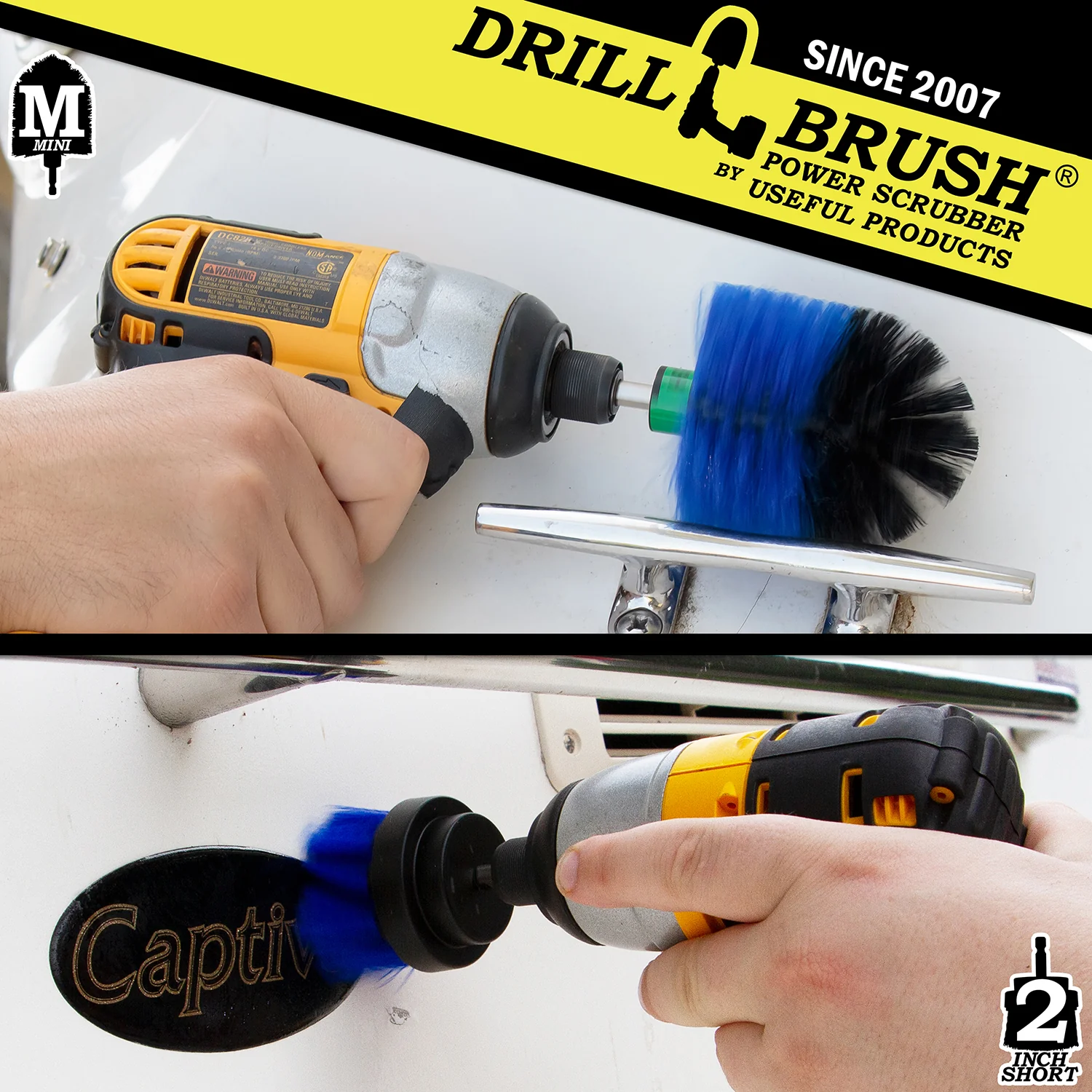 Mini & 2in Blue Brushes - Medium Bristles - Marine & Pool Cleaning | B-S-2M-QC-DB - Image 4