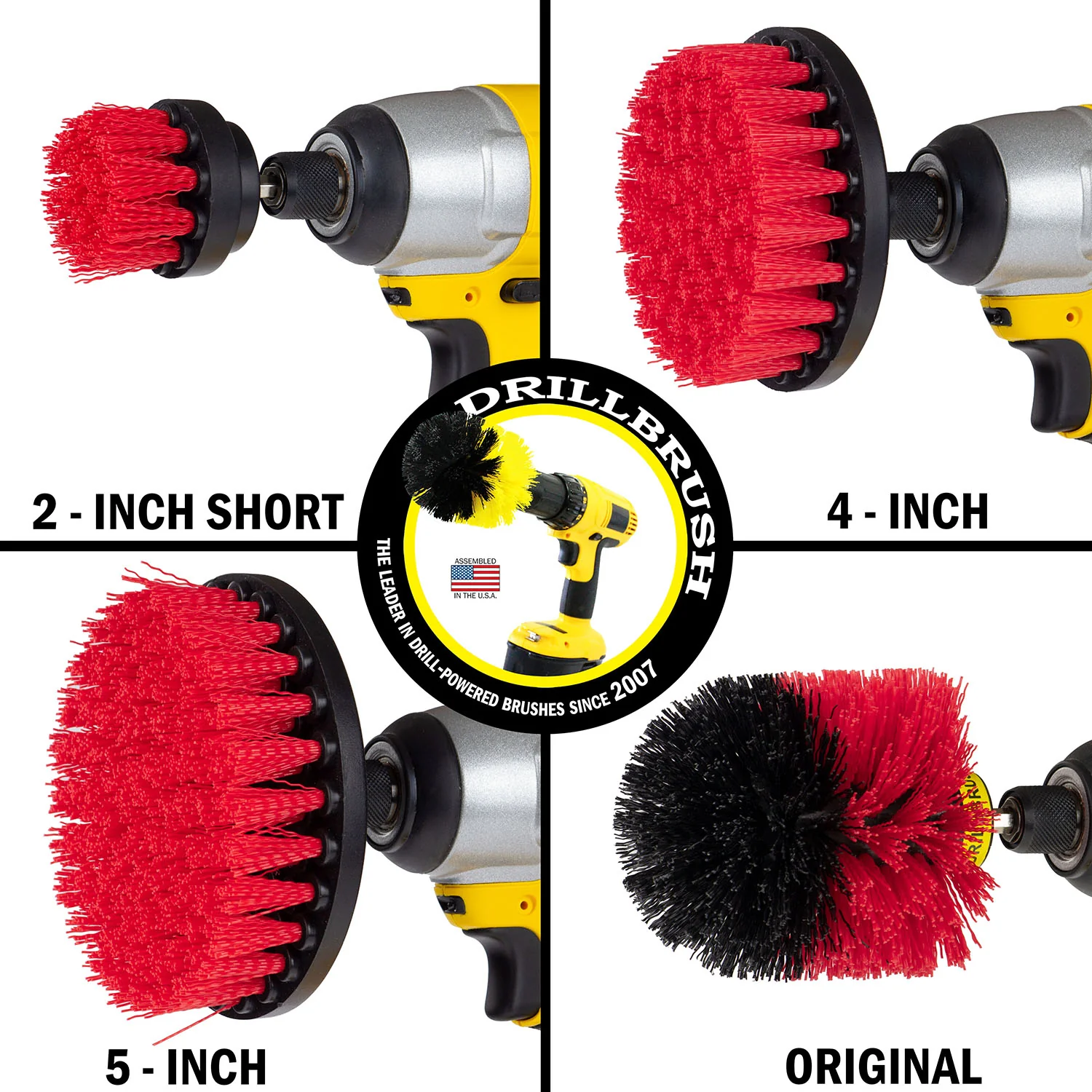 Original, 4in, 2in, & 2in-L Red Brushes - Stiff Bristles - Patio & Outdoor | R-42OS-2L-QC-DB - Image 3