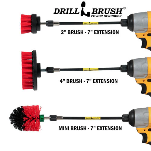 Ultimate Red Brush Kit w/7in Ext. - Stiff  - Patio & Outdoor | R-542OMS-2L-7X-QC-DB - Image 3