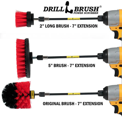 Ultimate Red Brush Kit w/7in Ext. - Stiff  - Patio & Outdoor | R-542OMS-2L-7X-QC-DB - Image 4