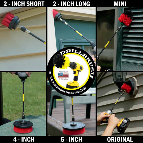 Ultimate Red Brush Kit w/7in Ext. - Stiff  - Patio & Outdoor | R-542OMS-2L-7X-QC-DB - Image 5