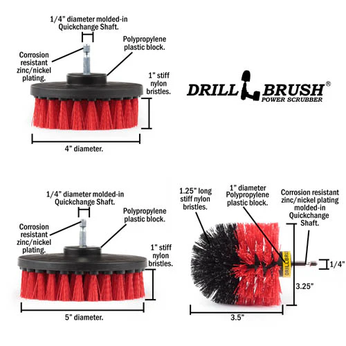Ultimate Red Brush Kit w/7in Ext. - Stiff  - Patio & Outdoor | R-542OMS-2L-7X-QC-DB - Image 7