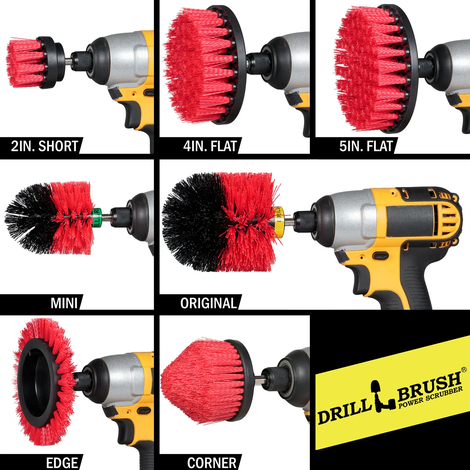 21-piece Red Brush Kit - Stiff Bristles | R-E542OMCS-P4-3WRB-2F-3V-5X-QC-DB - Image 5