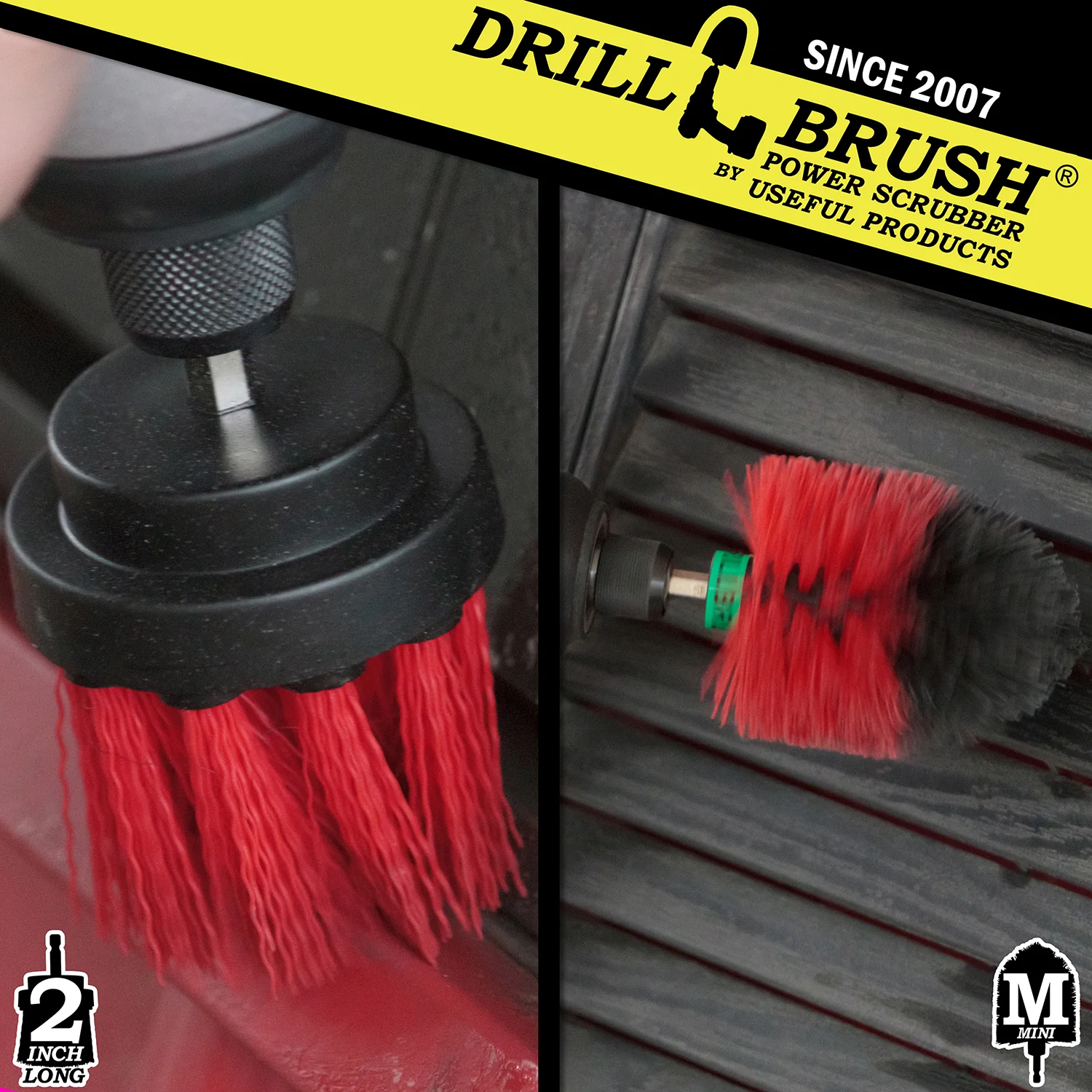 Mini & 2in-L Red Brushes - Stiff - Outdoor & Patio Cleaning | R-MS-2L-QC-DB - Image 4