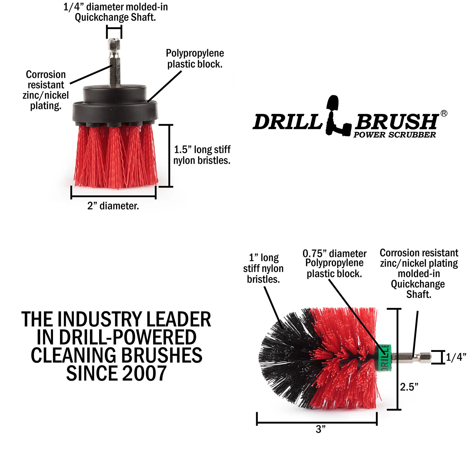 Mini & 2in-L Red Brushes - Stiff - Outdoor & Patio Cleaning | R-MS-2L-QC-DB - Image 5