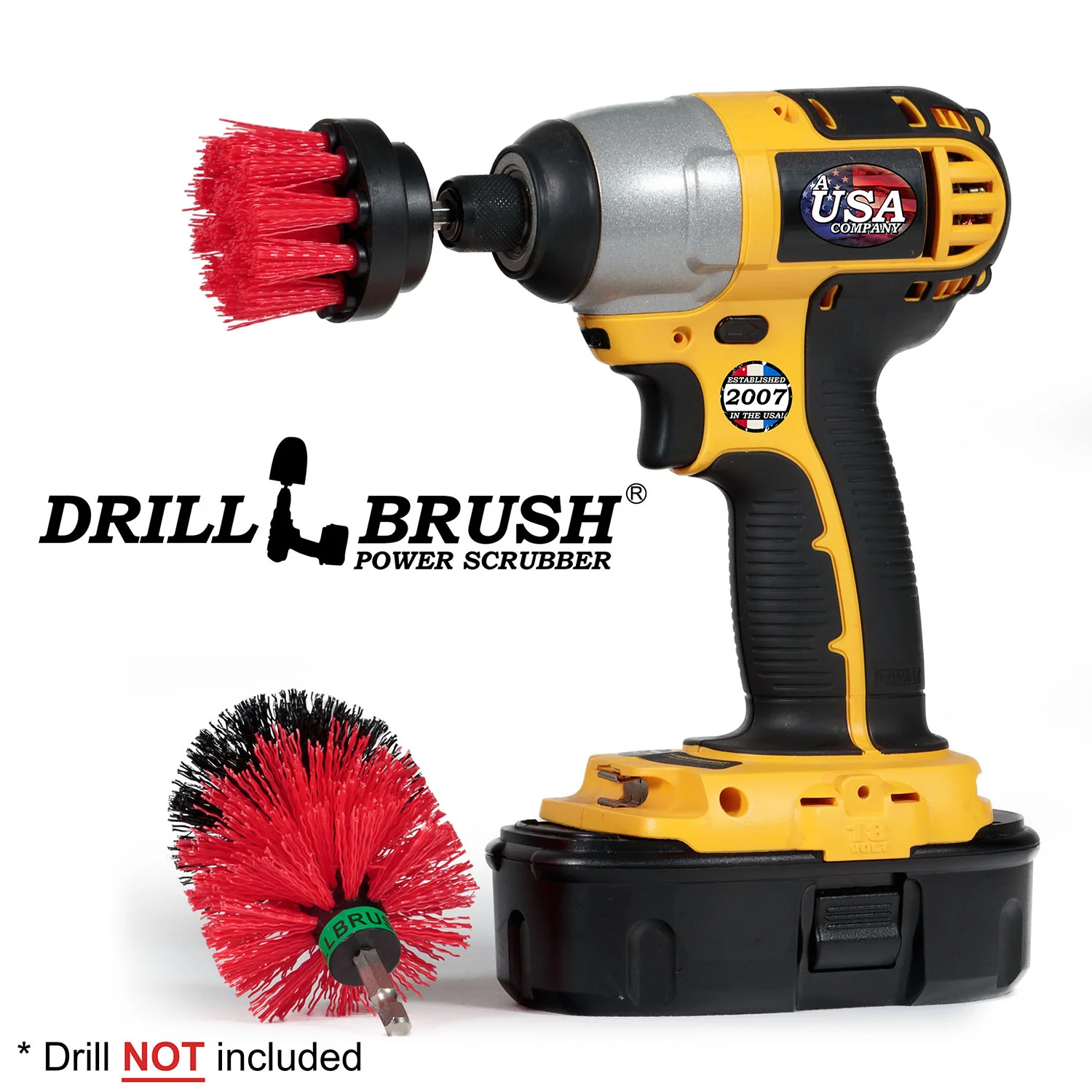 Mini & 2in Red Brushes - Stiff Bristles - Outdoor & Patio Cleaning | R-S-2M-QC-DB - Image 3