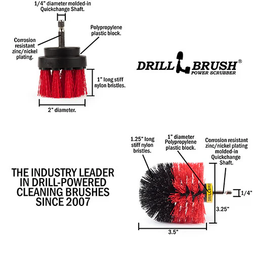 Original & 2in Red Brushes - Stiff - Outdoor & Patio Cleaning | R-S-2O-QC-DB - Image 5