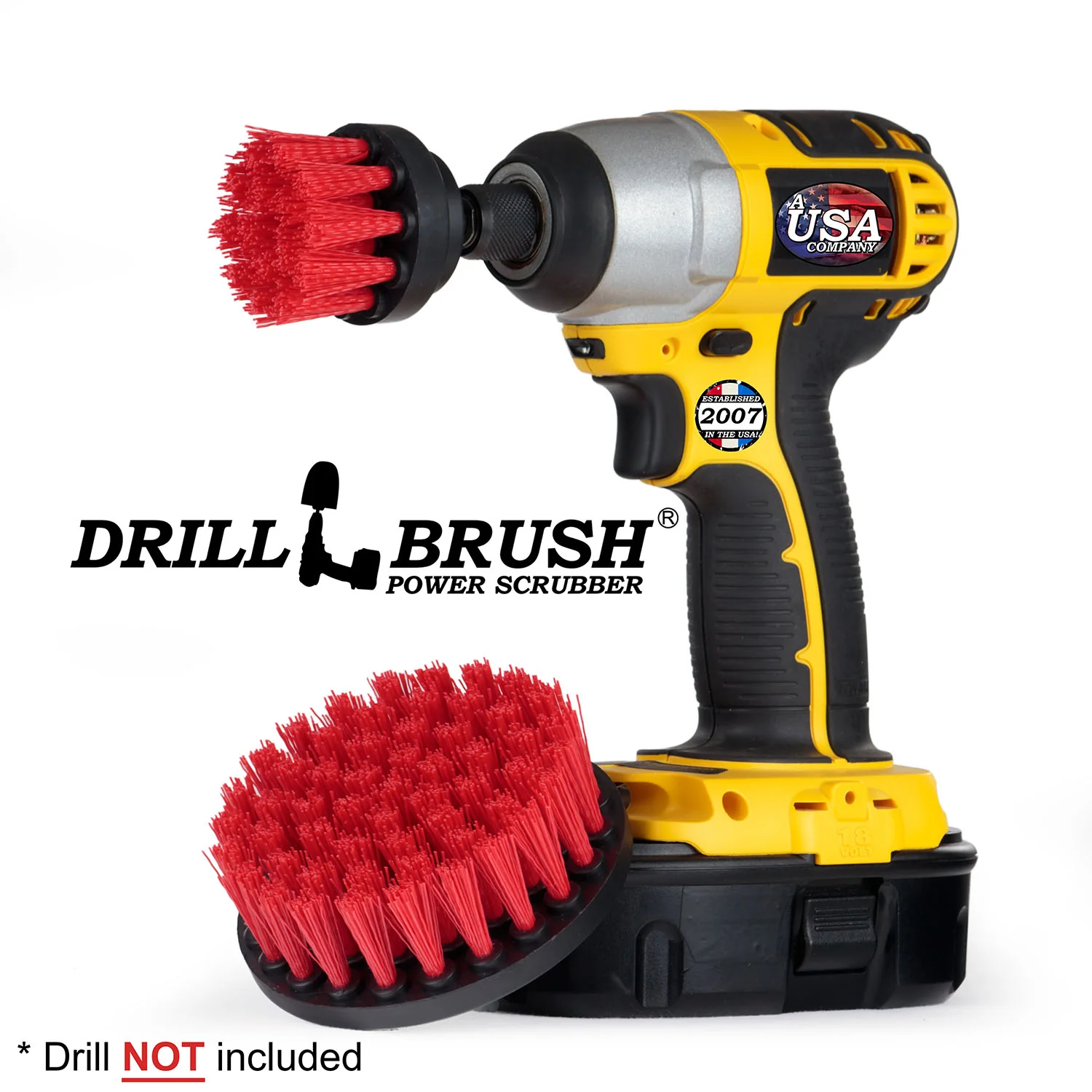 4in & 2in Red Brushes - Stiff Bristles - Outdoor & Patio Cleaning | R-S-42-QC-DB - Image 3