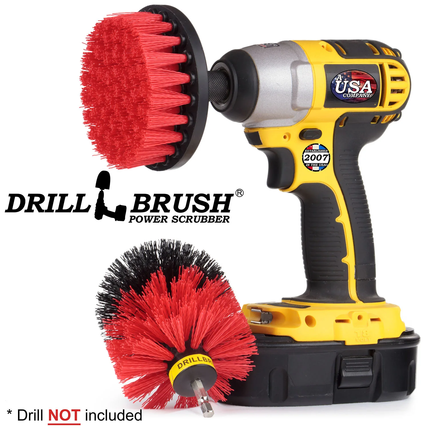 Original & 4in Red Brushes - Stiff Bristles - Outdoor & Patio Cleaning | R-S-4O-QC-DB - Image 3