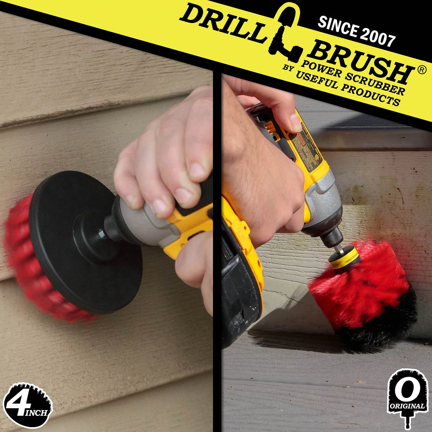 Original & 4in Red Brushes - Stiff Bristles - Outdoor & Patio Cleaning | R-S-4O-QC-DB - Image 4