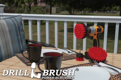 5in, 4in, & 2in Red Brushes - Stiff Bristles - Outdoor & Patio Cleaning | R-S-542-QC-DB - Image 6