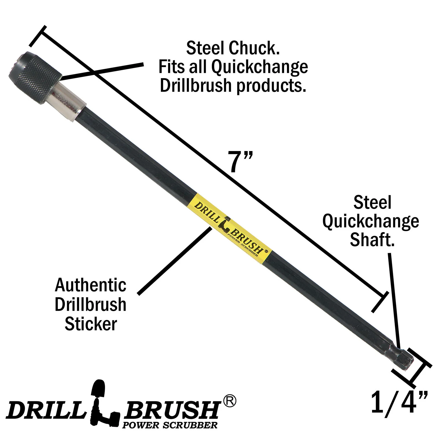 Original, 5in, 4in, and 2in Red Brushes w/ 7in Extension - Stiff Bristles - Outdoor & Patio Cleaning | R-S-542O-7X-QC-DB - Image 6