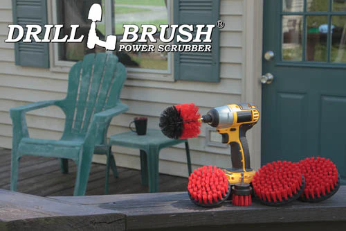 Original, 5in x2, 4in, & 2in Red Brushes - Stiff - Outdoor & Patio Cleaning | R-S-5542O-QC-DB - Image 6