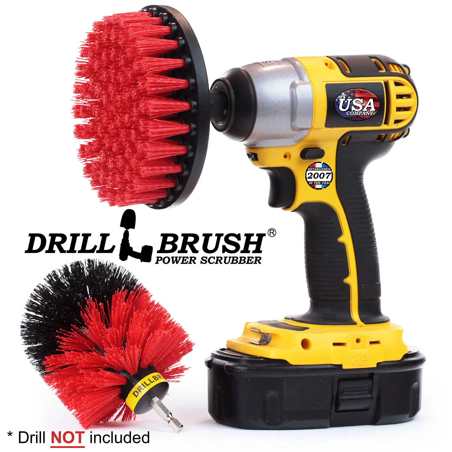 Original & 5in Red Brushes - Stiff Bristles - Outdoor & Patio Cleaning | R-S-5O-QC-DB - Image 3