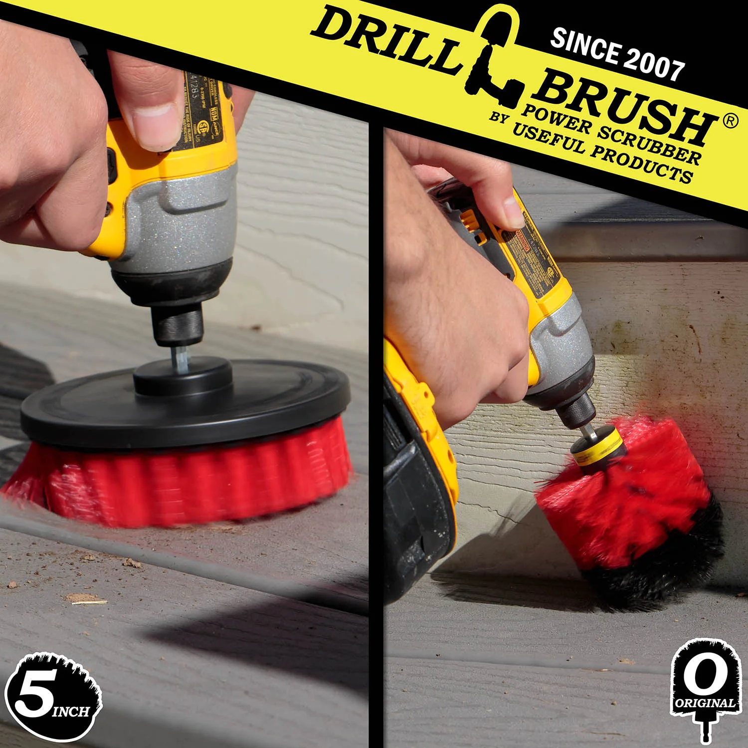 Original & 5in Red Brushes - Stiff Bristles - Outdoor & Patio Cleaning | R-S-5O-QC-DB - Image 4