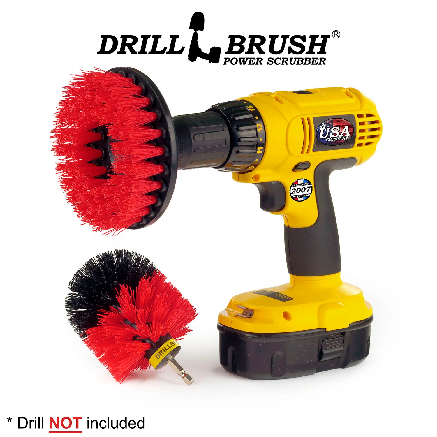 Original, 5in Hex Red Brushes - Stiff Bristles - Outdoor & Patio Cleaning | R-S-OQC-5H-DB - Image 3