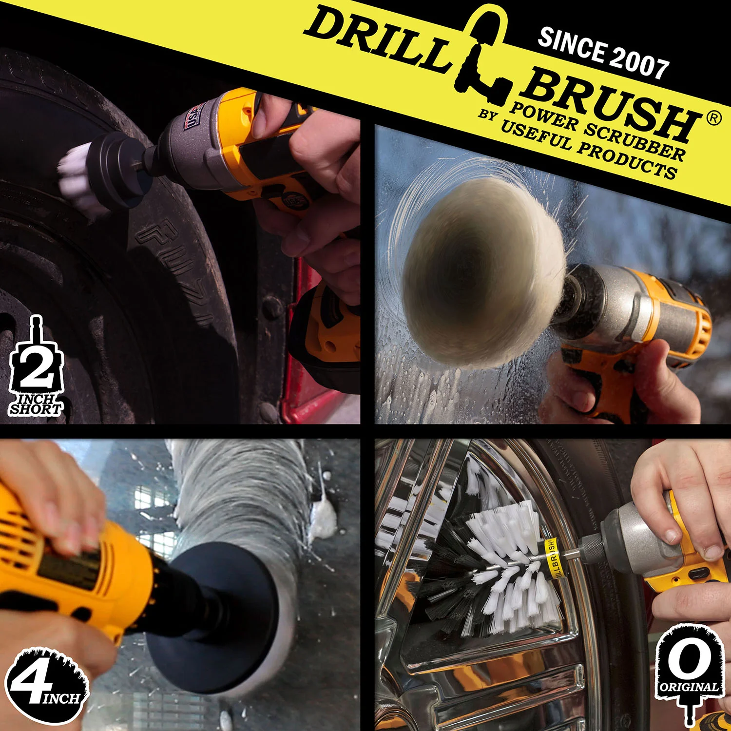 Original, 4in, & 2in White Brushes w/4in Pads - Soft - Home & Auto | S-W42O-P4-3W-3V-QC-DB - Image 4