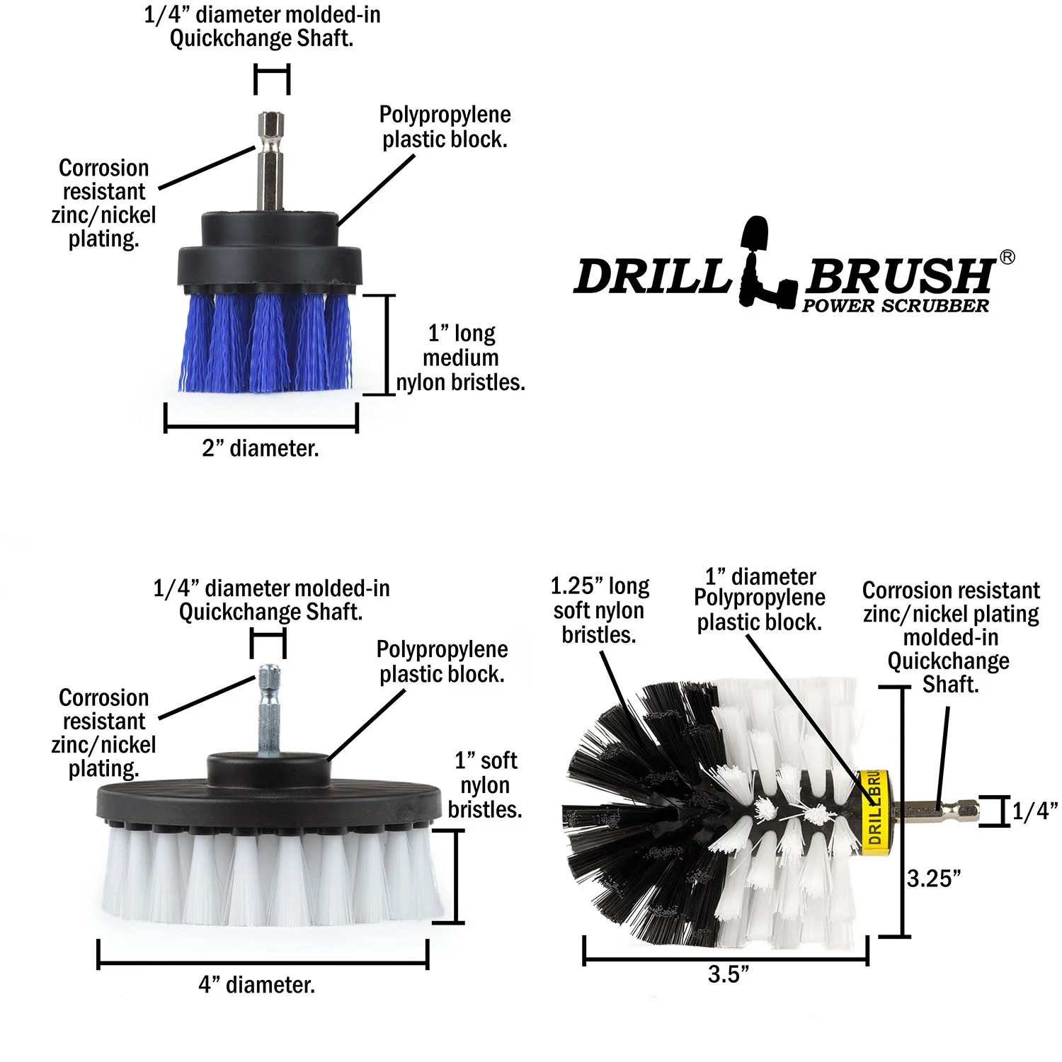 Original, 4in, and 2in Variety Brushes - Pet Care Cleaning | S-W4O-B2-QC-DB - Image 5