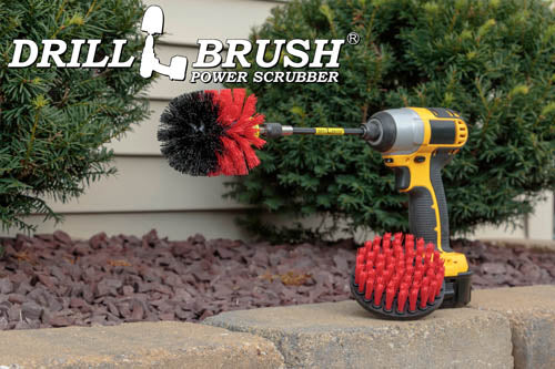 Original & 4in Red Brushes w/5in Ext. - Stiff Bristles - Patio & Outdoor | R-S-4O-5X-QC-DB - Image 6