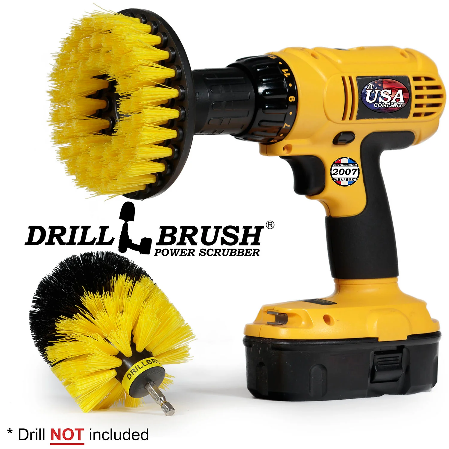 Original & 5in Hex Yellow Brushes - Medium Bristles - Bathroom & Shower Cleaning | Y-S-OQC-5H-DB - Image 3