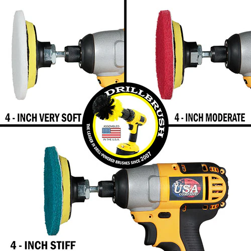 Soft White, Medium Blue, and Stiff Red 4in Variety Pads - Household Cleaning | P4-2WRB-3V-QC-DB-A - Image 3