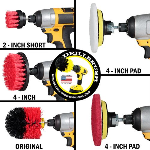 Stiff Red 4in, 2in Short, & Original Brush Kit with Useful All-Purpose Cleaning Paste Bundle - Stiff Bristles - 260g Multi-Purpose Cleaning Paste | R-S-42O-3V-QC-DB-UP1 - Image 4