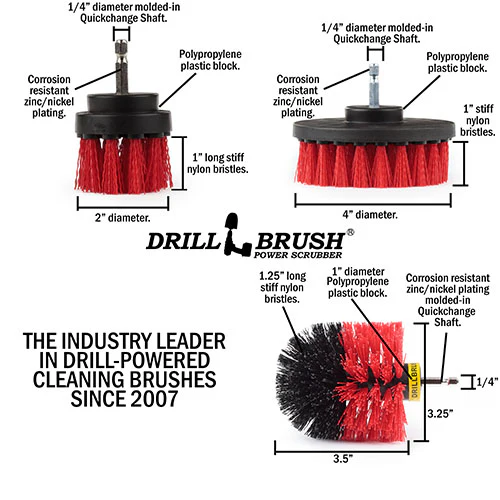 Stiff Red 4in, 2in Short, & Original Brush Kit with Useful All-Purpose Cleaning Paste Bundle - Stiff Bristles - 260g Multi-Purpose Cleaning Paste | R-S-42O-3V-QC-DB-UP1 - Image 5
