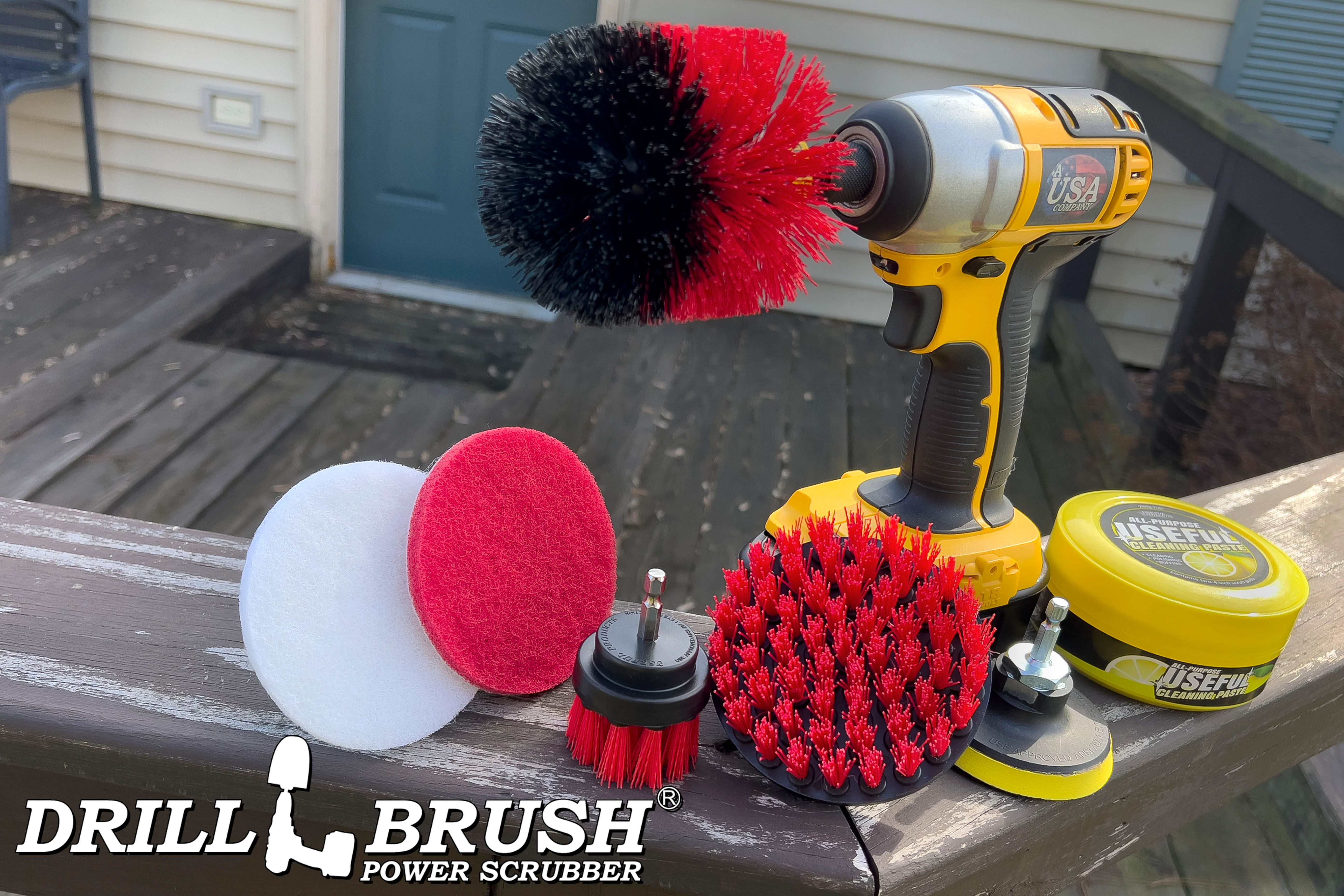 Stiff Red 4in, 2in Short, & Original Brush Kit with Useful All-Purpose Cleaning Paste Bundle - Stiff Bristles - 260g Multi-Purpose Cleaning Paste | R-S-42O-3V-QC-DB-UP1 - Image 7