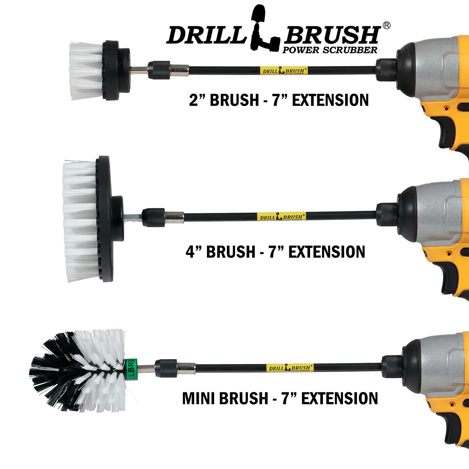Ultimate White Brush Kit w/7in Ext. - Soft - Home & Auto | W-542OMS-2L-7X-QC-DB - Image 3