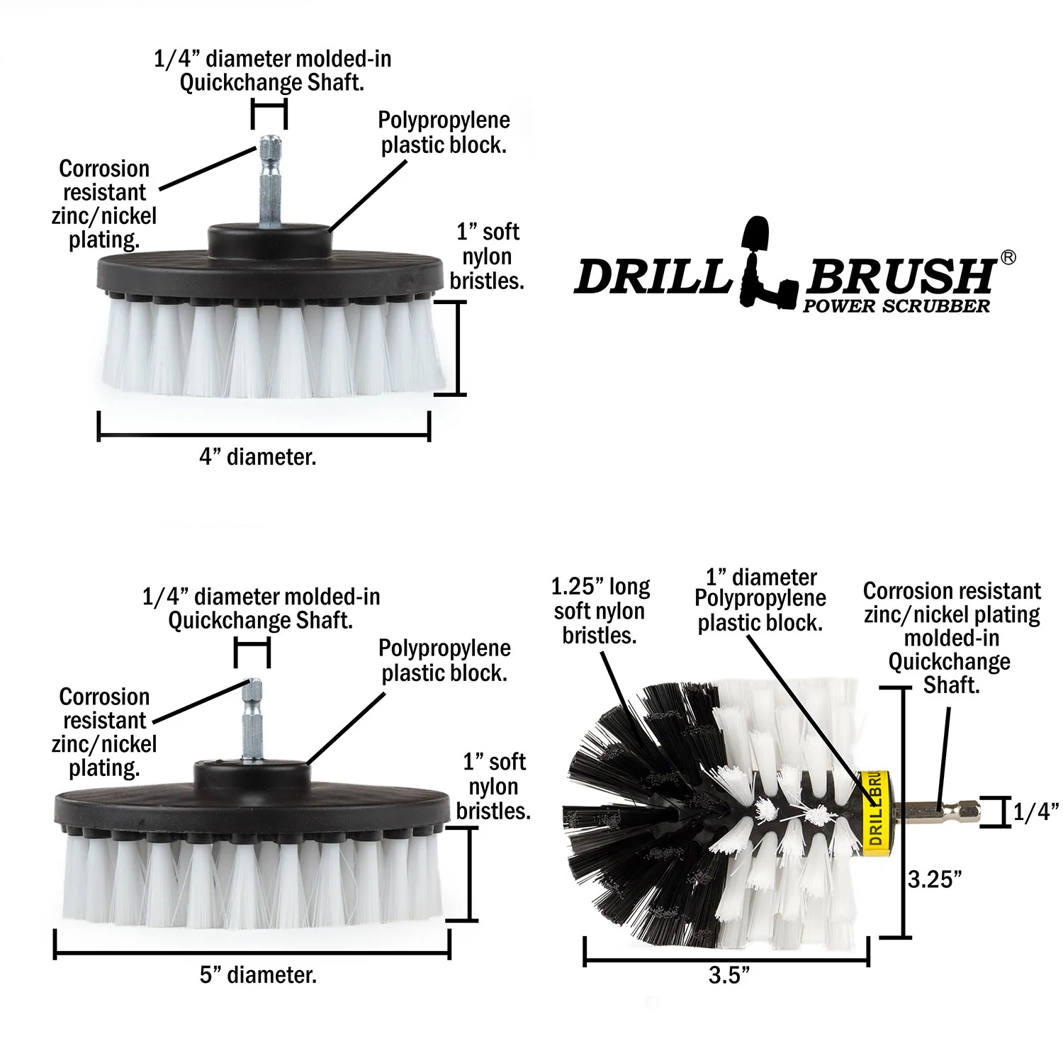 Ultimate White Brush Kit w/7in Ext. - Soft - Home & Auto | W-542OMS-2L-7X-QC-DB - Image 7