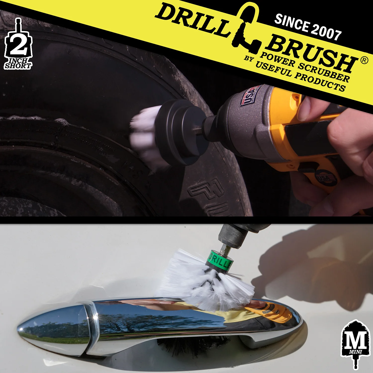 Mini & 2in White Brushes - Soft Bristles - Home & Auto Cleaning | W-S-2M-QC-DB - Image 4