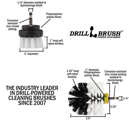 Original & 2in White Brushes - Soft Bristles - Home & Auto Cleaning | W-S-2O-QC-DB - Image 5