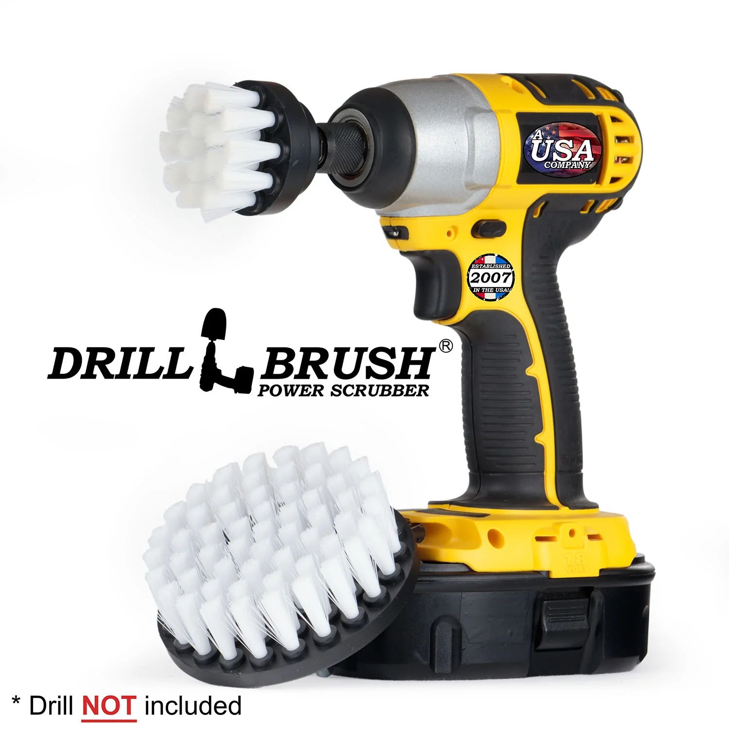 4in & 2in White Brushes - Soft Bristles - Home & Auto Cleaning | W-S-42-QC-DB - Image 3
