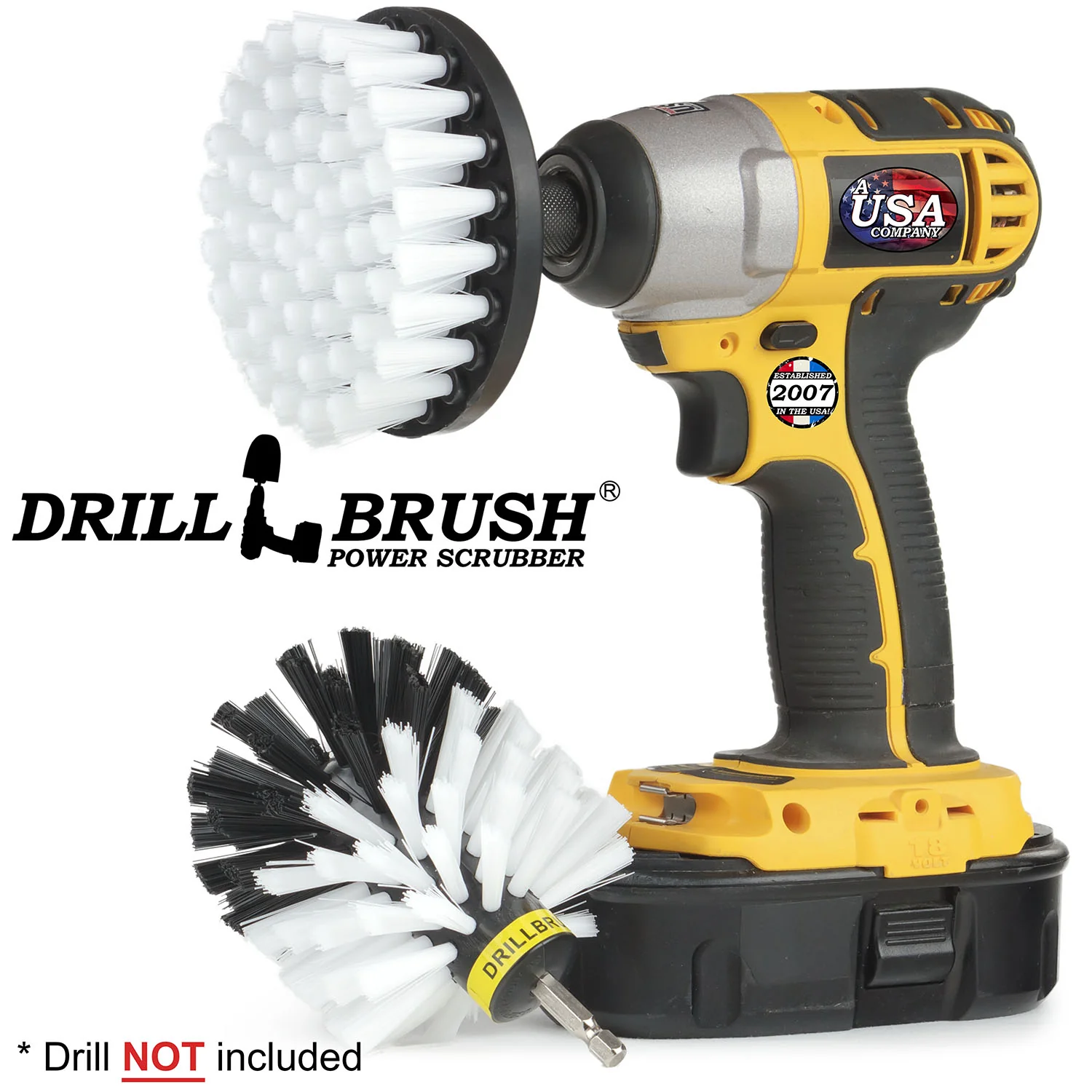 Original & 4in White Brushes - Soft Bristles - Home & Auto Cleaning | W-S-4O-QC-DB - Image 3
